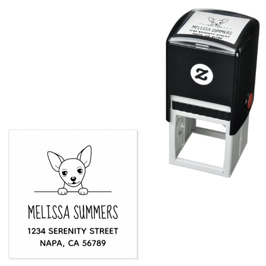 Leuk Chihuahua hondenadres Zelfinktende Stempel (In situ)