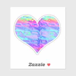 Leuk Chrome Metallic Neon Rainbow Heart Sticker