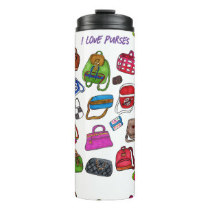 Leuk Cool Mode geïllustreerd portemonneepatroon Thermosbeker