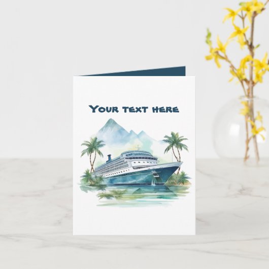 Leuk cruiseschip tekst toevoegen kaart (Gele Bloem)