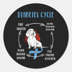 Leuk Dachshund Diabetische Levenscyclus Diabetes A Ronde Sticker
