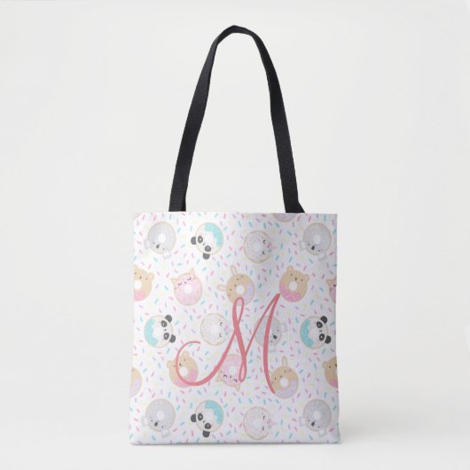 Leuk Dier Donuts Monogram canvas tas (Voorkant)