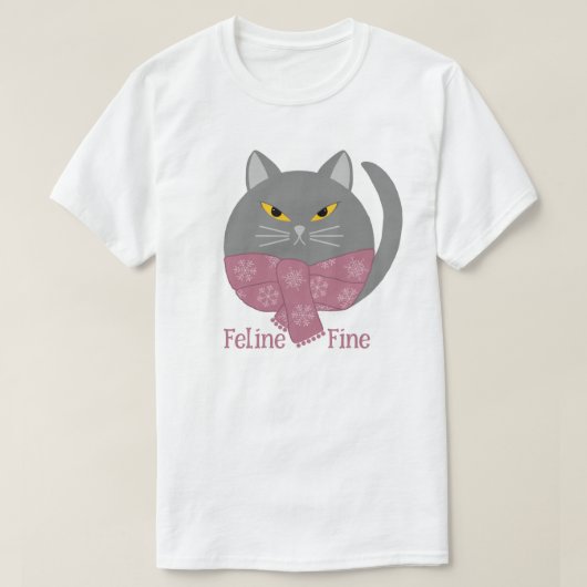 Leuk Dier 'Feline Fine' Kat T-shirt (Design voorkant)
