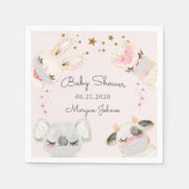 Leuk dier gezichtsmaskers baby shower monogram servet (Voorkant)