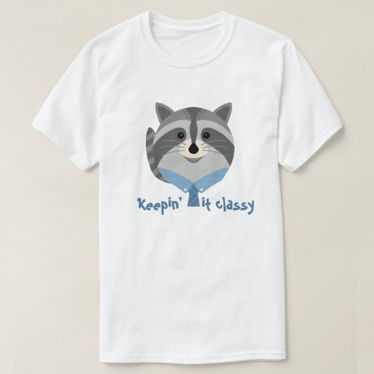 Leuk Dier 'Keeping it classy' Racoon T-shirt (Design voorkant)