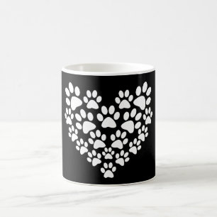 Leuk dier patroon zwart wit poot print hart koffiemok