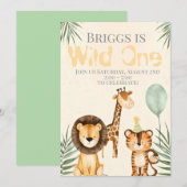 Leuk Dier Wild Een Verjaardag Uitnodiging (Voorkant / Achterkant)