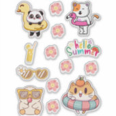 Leuk Dierenblad voor de zomer voor kinderen en lie Sticker (Voorkant)