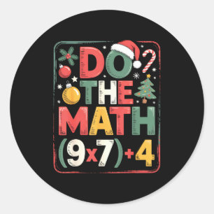Leuk Doe De Wiskunde 67 Meme Zes Zeven Kerst Leraa Ronde Sticker