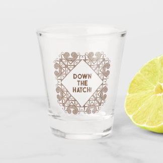 Leuk Down The Hatch! Tekst Toevoegen Keltische Ran Shot Glas