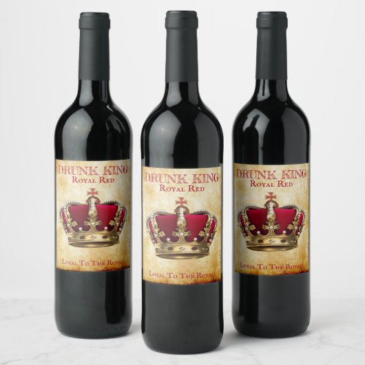 Leuk Drink King Red Wine Label! Wijn Etiket (Flessen)