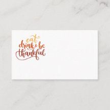 Leuk Eet Drink en Wees dankbaar Thanksgiving