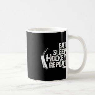 Leuk Eet Slaap IJshockey Herhaal cadeau Koffiemok