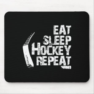 Leuk Eet Slaap IJshockey Herhaal cadeau Muismat