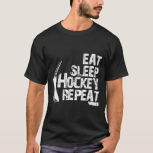 Leuk Eet Slaap IJshockey Herhaal cadeau T-shirt