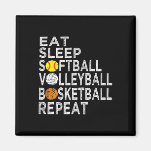 Leuk Eet Slaap Softbyll Volleybyll Bysketbyll Boys Magneet
