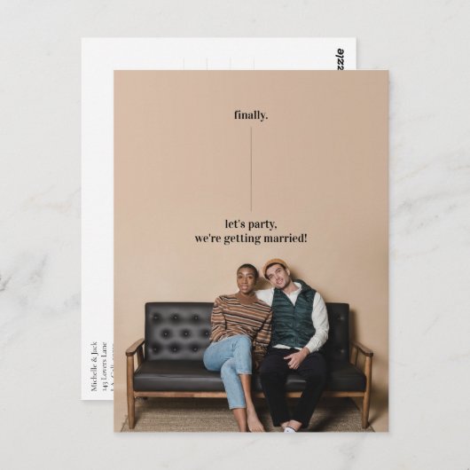Leuk eigenzinnig ontwerp Sla de datum bruiloft upd Briefkaart (Voorkant / Achterkant)