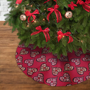 Leuk & Elegant Boho Hearts Rood  Patroon Kerstboom Rok