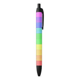 Leuk Elegant Kleurrijke Regenboog Strepen Zwarte Inkt Pen
