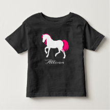Leuk Elegant Zwart Wit & Heet Roze Paard Voeg naam