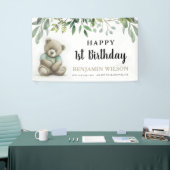 Leuk elke leeftijd Waterverf Teddy Bear Leaves Ver Spandoek (Beurs)