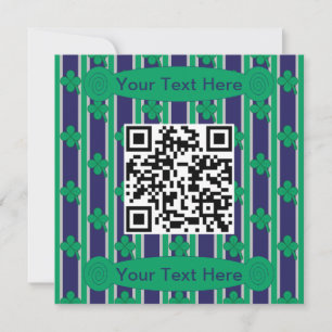 Leuk en Fancy 4 Leaf Clover QR Code Kaart