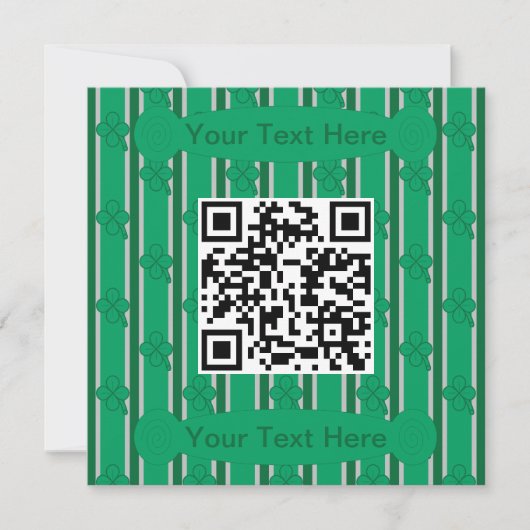 Leuk en Fancy 4 Leaf Clover QR Code Kaart (Voorkant)