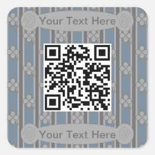 Leuk en Fancy 4 Leaf Clover QR Code Vierkante Sticker