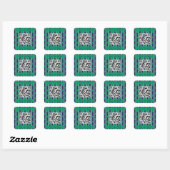 Leuk en Fancy 4 Leaf Clover QR Code Vierkante Sticker (Vel)