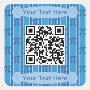 Leuk en Fancy Blauw PII 3.142 QR Code Vierkante Sticker