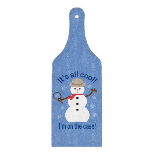 Leuk en Fancy Het is allemaal Cool Snowman Detecti Snijplank (Voorkant)