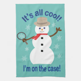 Leuk en Fancy Het is allemaal Cool Snowman Detecti Theedoek