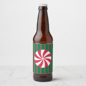 Leuk en Fancy Kerst Peppermint Snoep Bier Etiket (Voorkant)