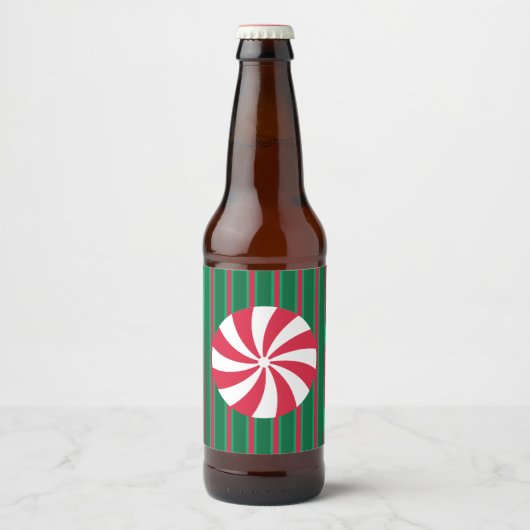 Leuk en Fancy Kerst Peppermint Snoep Bier Etiket (Voorkant)