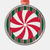 Leuk en Fancy Kerst Peppermint Snoep Metalen Ornament (Voorkant)