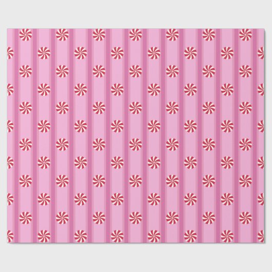 Leuk en Fancy Roze Kerst Peppermint Snoep Cadeaupapier (Vlak)