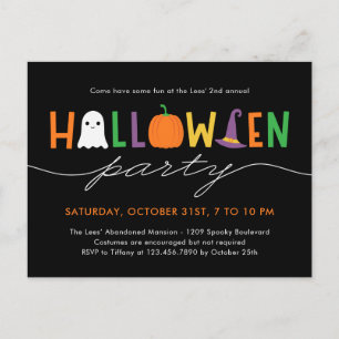 Leuk en feestelijk Halloween Party Invite Briefkaa Feestdagenkaart