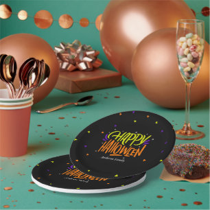 Leuk en feestelijk "Happy Halloween" feest Papieren Bordje