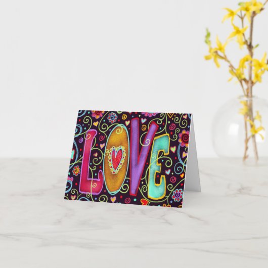 Leuk en Flirterig LIEFDE Kaart (Gele Bloem)