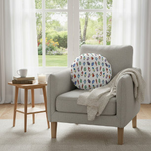 Leuk en kleurrijk decoratief rond kussen
