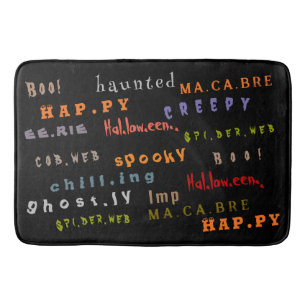 Leuk en kleurrijk typografie patroon, Halloween Badmat