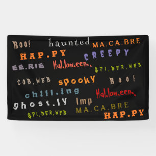 Leuk en kleurrijk typografie patroon, Halloween Spandoek