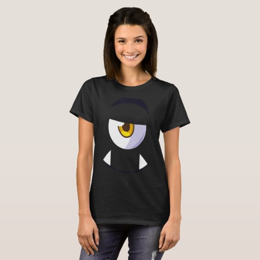 Leuk Eng Monster Eyeball Gezicht Halloween Kostuum T-shirt (Voorkant volledig)