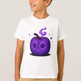 Leuk eng paars appel Halloween T-shirt voor kinder