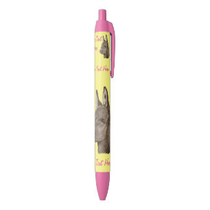 Leuk ezelspotlood die zwart-wit realistart. zwarte inkt pen
