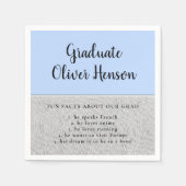 Leuk Fact over Afstuderen Blue Eenvoudig Afstudere Servet (Voorkant)