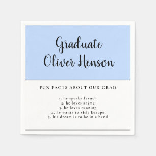Leuk Fact over Afstuderen Blue Eenvoudig Afstudere Servet