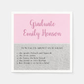 Leuk Fact over Afstuderen Roze Eenvoudig Afstudere Servet (Voorkant)