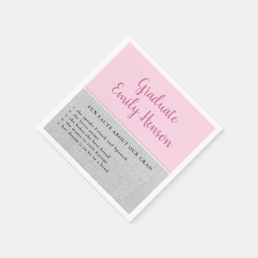 Leuk Fact over Afstuderen Roze Eenvoudig Afstudere Servet (Hoek)