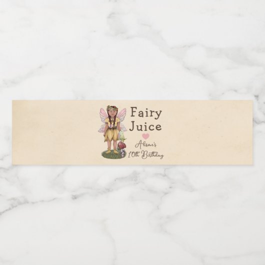 Leuk  Fairy Juice Verjaardagsfeestje Waterfles Etiket (Enkel label)
